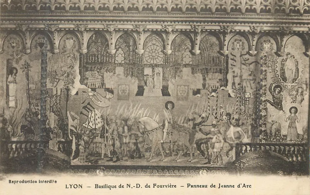 LYON — Basilique de N.-D. de Fourvière — Panneau de Jeanne d'Arc - Recto