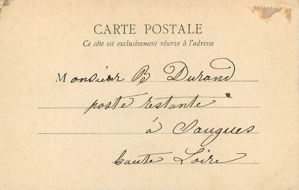 Lyon — Palais de la Bourse — Place des Cordeliers — B. F., Paris - Verso