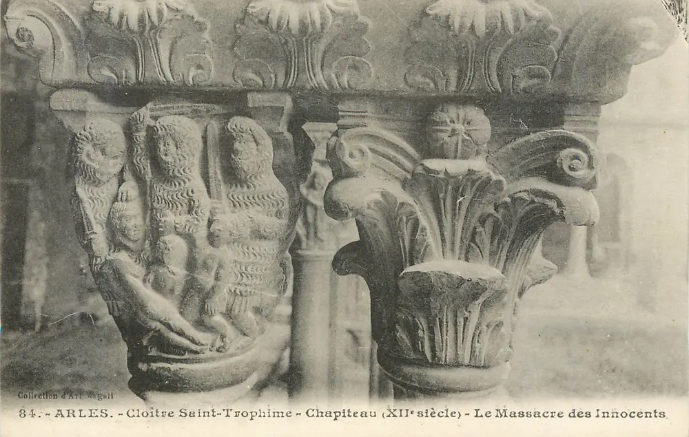 Arles - Kloster Saint-Trophime - Kapitell (12. Jahrhundert) - Das Massaker der Unschuldigen - Vorderseite