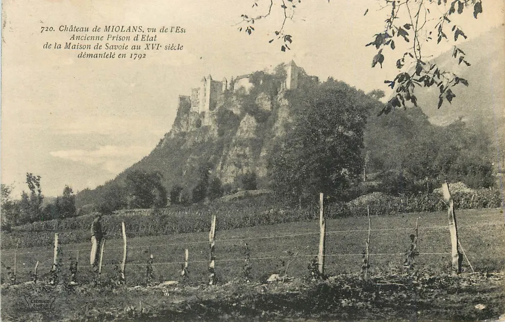 Schloss MIOLANS, von Osten gesehen — Ehemalige Staatsgefängnis der Haus Savoyen im 16. Jahrhundert, abgerissen 1792 — Verlag LEBRUN & CIE, Nr. 720 - Vorderseite
