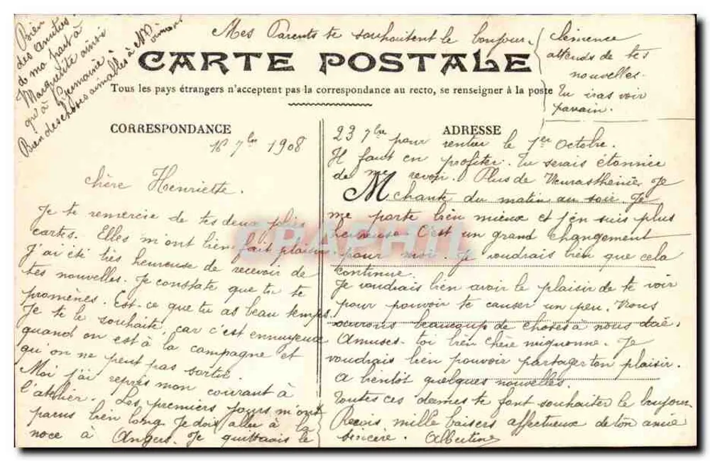 L'Observatoire de Montsouris — Souvenir du Parc Montsouris — Marquis J. G. - Verso