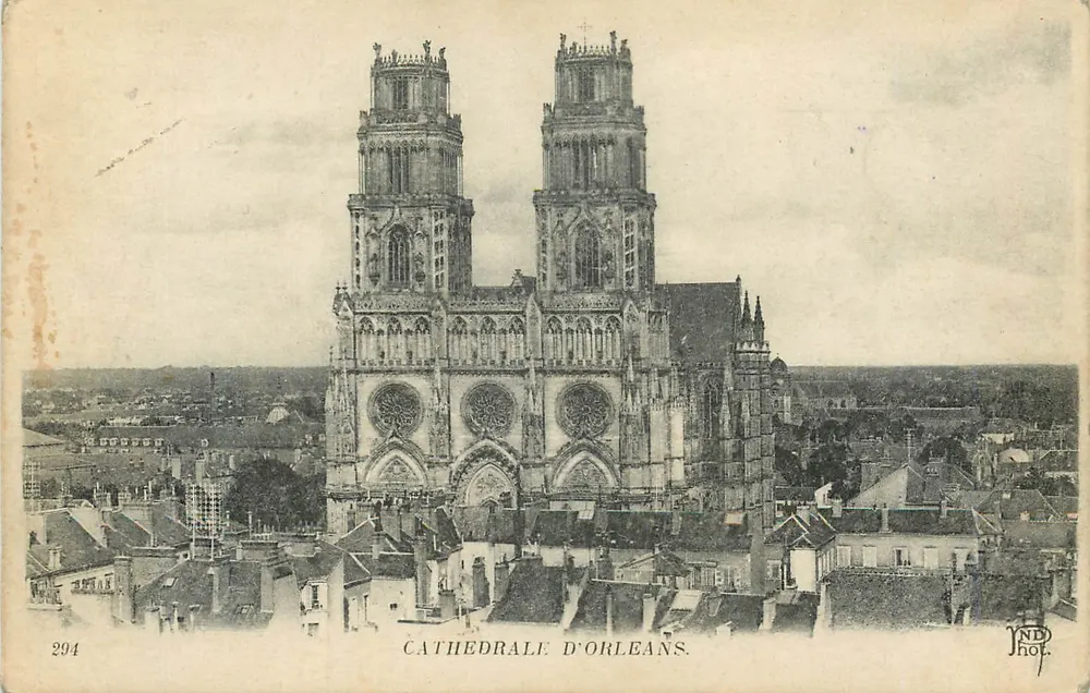 Catedral de Orléans — vista panorâmica — IMP. PHOT. NEURBEIN ET CIE, Paris, n° 294 - Frente