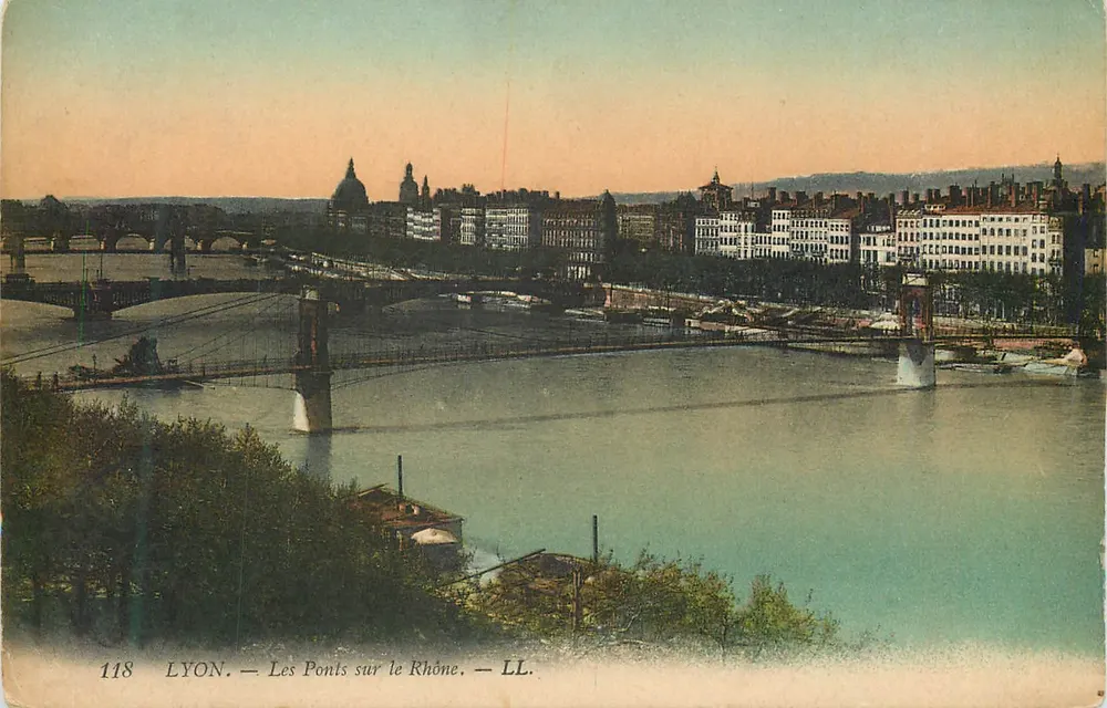 LYON. — De Bruggen over de Rhône. — LL. — N° 118 - Voorkant