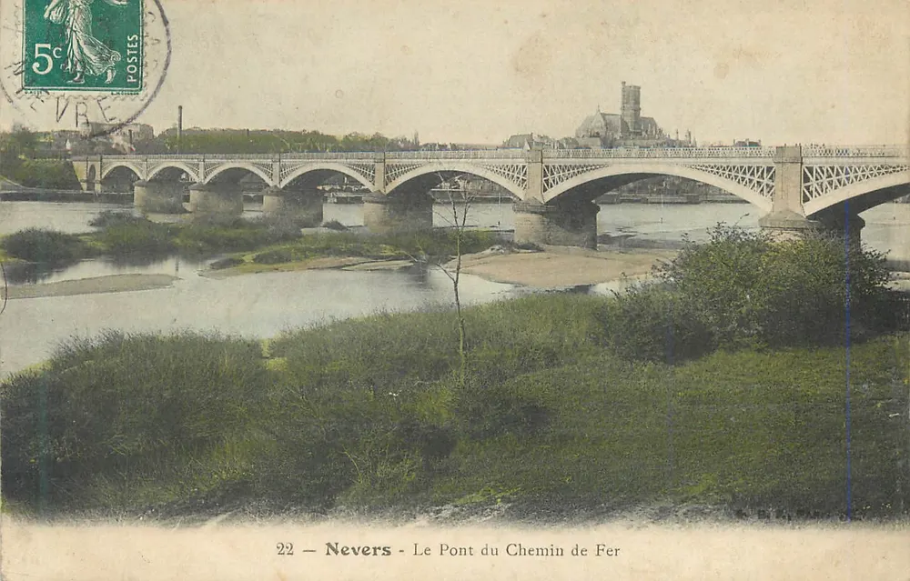 Nevers - O Ponte do Caminho de Ferro — editor desconhecido, n° 22 - Frente