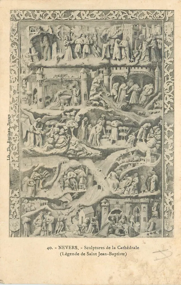 Nevers - Rzeźby katedry (Legenda św. Jana Chrzciciela) — Lib. Th. Ropituan, Nevers, n°40 - Awers