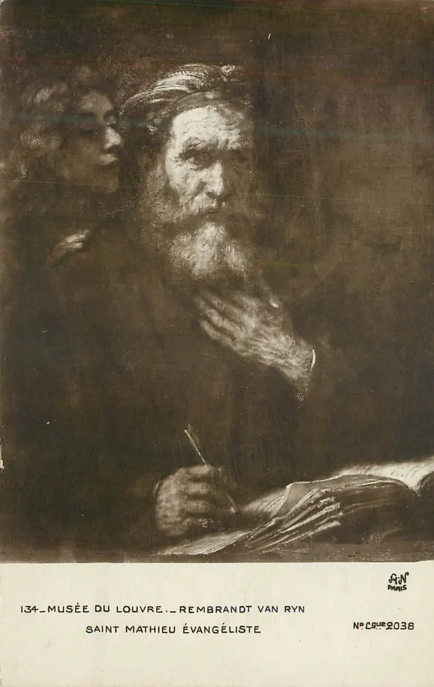 Saint Matthieu Évangéliste — Musée du Louvre — Rembrandt van Ryn — N° CGN 2038 - Recto