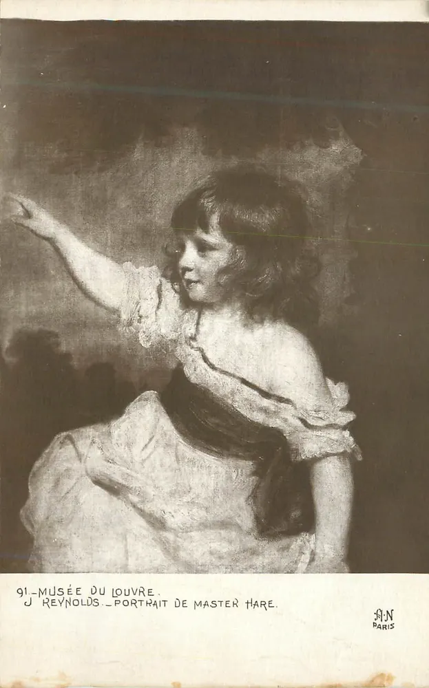 Retrato do Master Hare — J. Reynolds — Museu do Louvre — n°91 — editor A.N. Paris - Frente