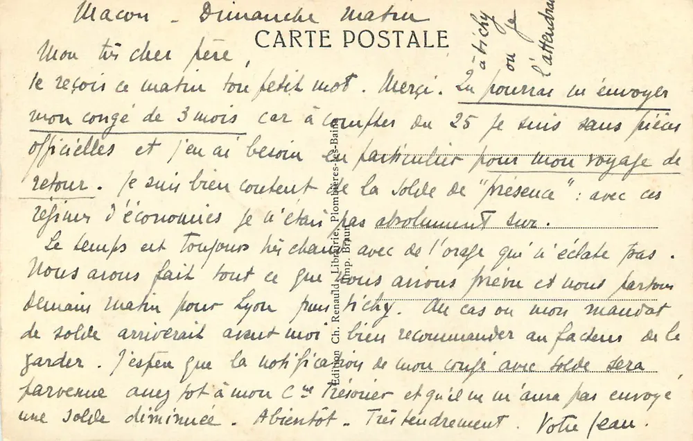Plombières-les-Bains — Interior dos Grandes Termas — Édition Chr. Renaud, Plombières-les-Bains - Verso
