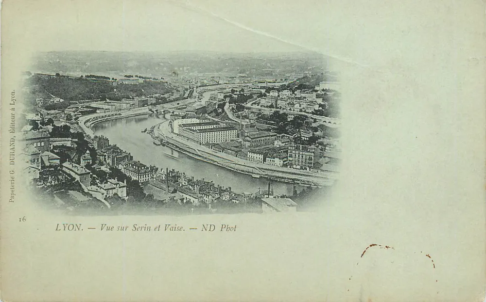 LYON — Vista sobre Serin e Vaise — Papeterie G. DURAND, Editor em Lyon, n°16 - Frente