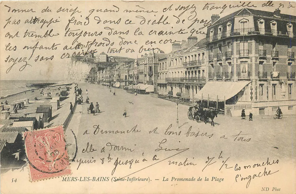 MERS-LES-BAINS (Seine-Inférieure) — Die Promenade am Strand — ND Phot - Vorderseite
