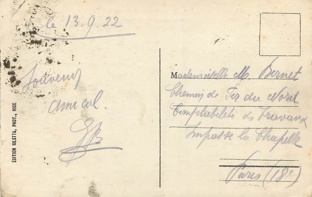 Nice - Palais de la Jetée et Promenade des Anglais — Édition Gilettà, n°140 - Verso