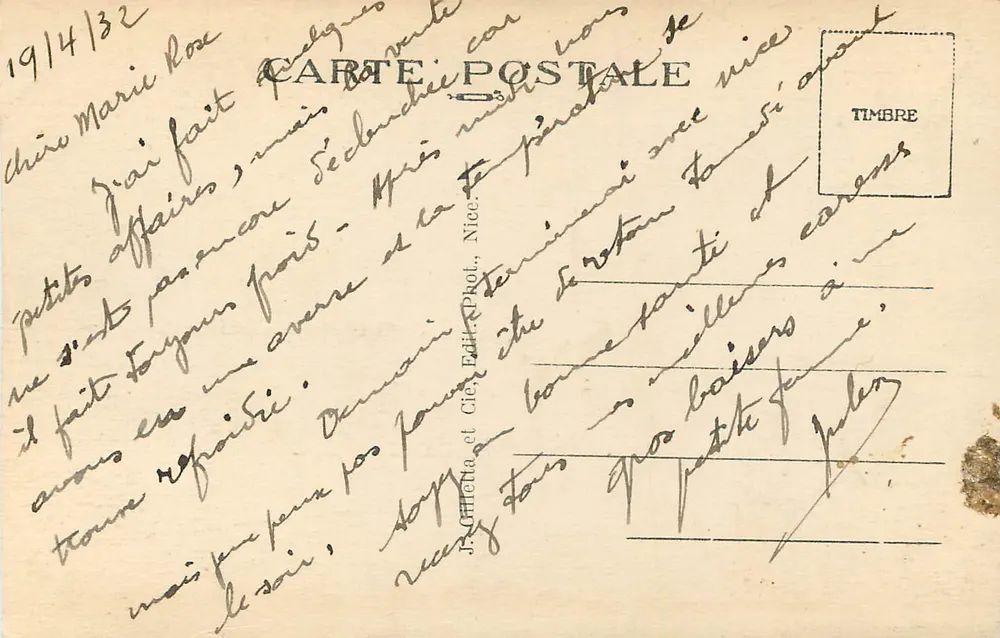 NICE - Ogród Albert I — J. Offretta i Cie, Fot. - n°28 - Rewers