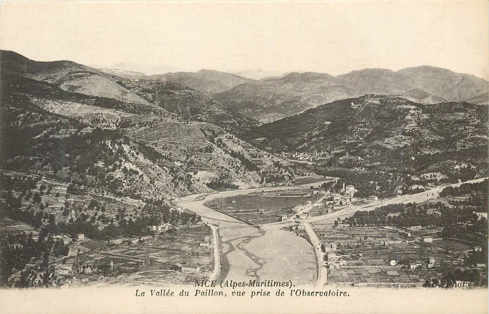 La Vallée du Paillon, Blick vom Observatorium — NICE (Alpes-Maritimes). - Vorderseite