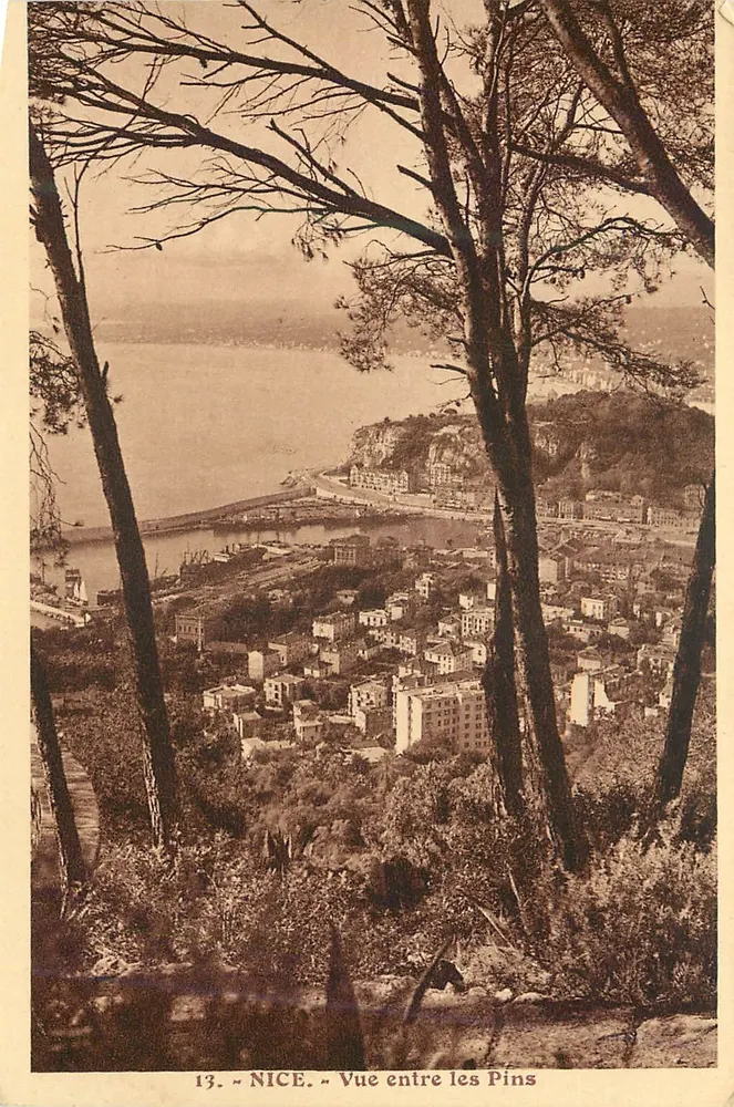 NICE — Vue entre les Pins — Wydawca 'A la Riviera' — n°13 - Awers