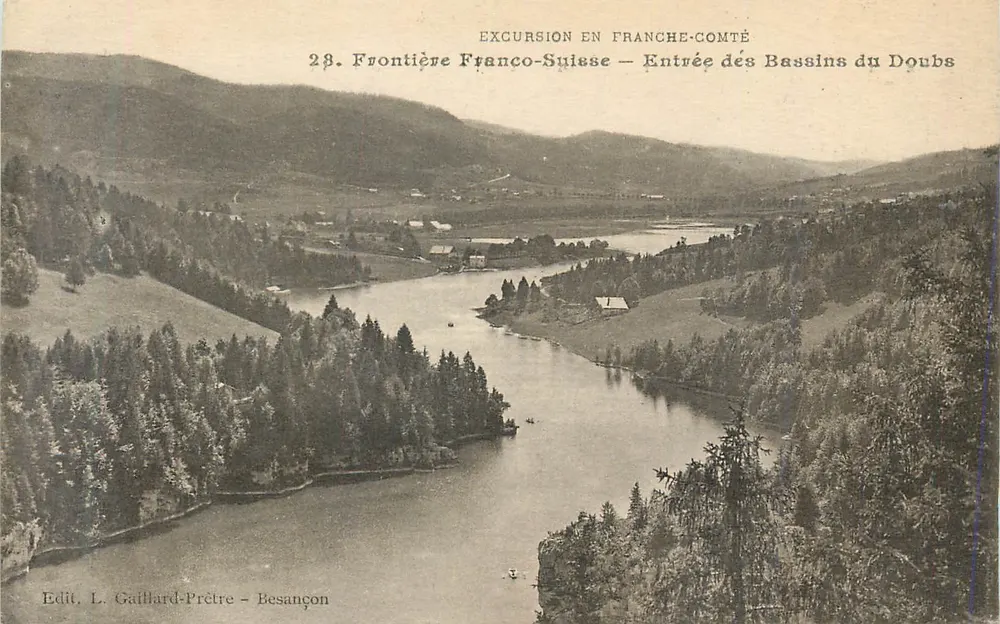 Frankreich-Schweiz-Grenze — Eingang zu den Doubs-Basins — Ausflug in die Franche-Comté — Edit. L. Gaillard-Prêtre - Besançon - Vorderseite