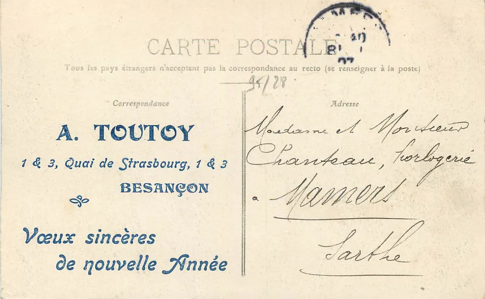 Besançon — A Porta Cortada — Teulelet, editor, Besançon - Verso