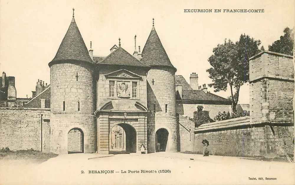 Besançon — A Porta Rivotte (1526) — Teulet, edição Besançon - Frente