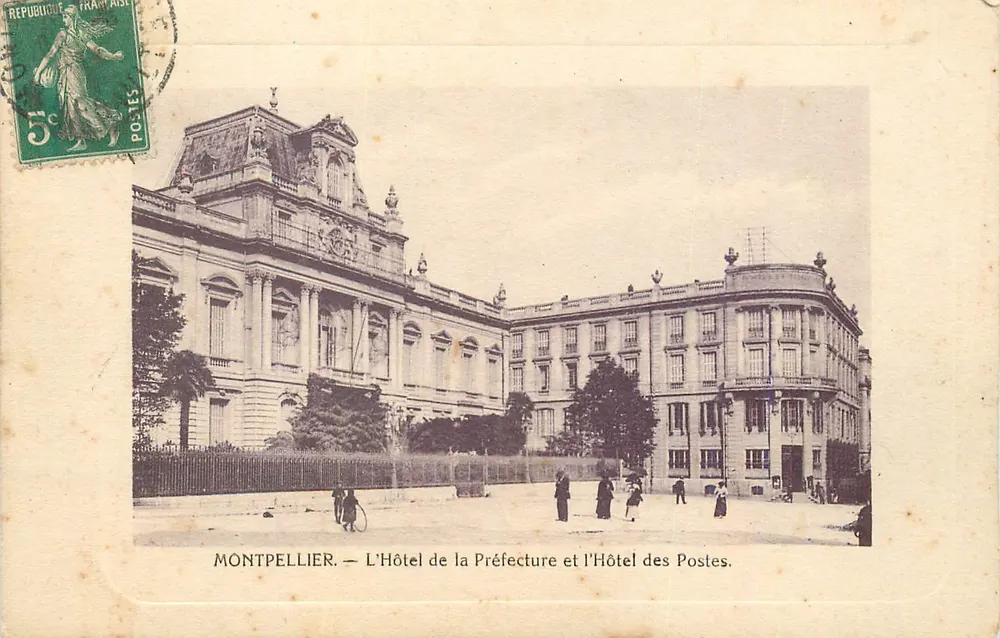 Montpellier — L'Hôtel de la Préfecture et l'Hôtel des Postes — G. Noïtal, édit. - Recto