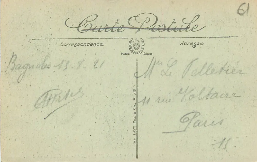 BAGNOLES-DE-L'ORNE — Das Grand Hotel aus dem Park gesehen — LL - Rückseite