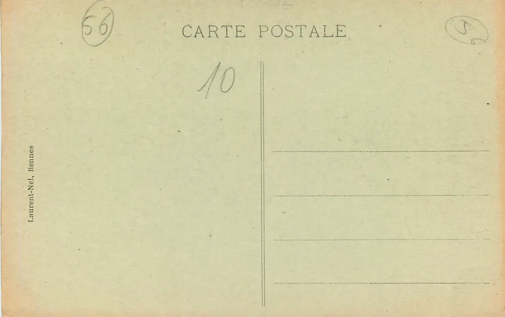 Carnac — Porche della Chiesa — Editore Laurent-Nel, Rennes, n° 1018 - Verso