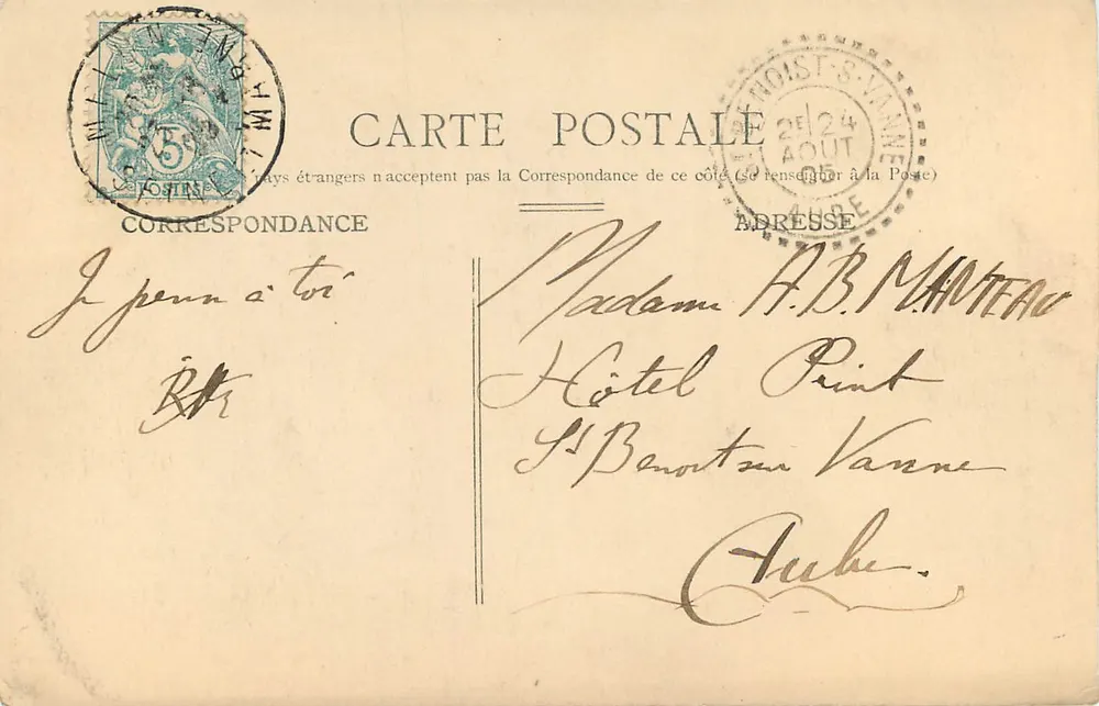 MELUN — Monumento Pasteur — Coleção das Galerias Melunaises, n°27 - Verso