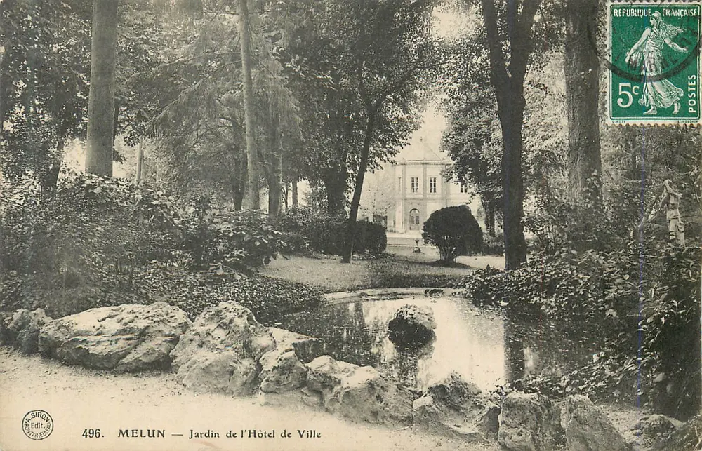 Melun — Jardin de l'Hôtel de Ville — SIRON Éditeur n°496 - Recto