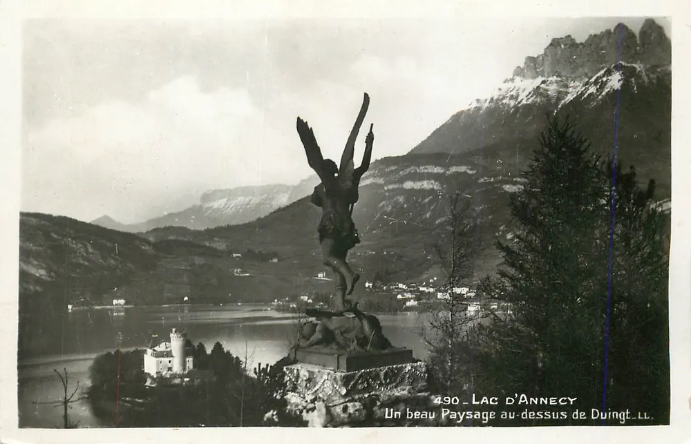 Lac d'Annecy — Blick von Duingt — Verlag « REAL-PHOTO » C.A.P. Paris - Vorderseite