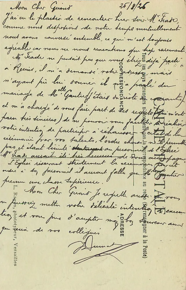 Versailles — A Catedral — L.R. n°208 - Verso