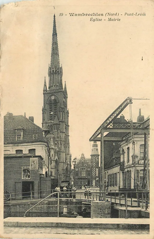 Wambrechies (Nord) - Kirche - Rathaus - Schleusenbrücke - Vorderseite