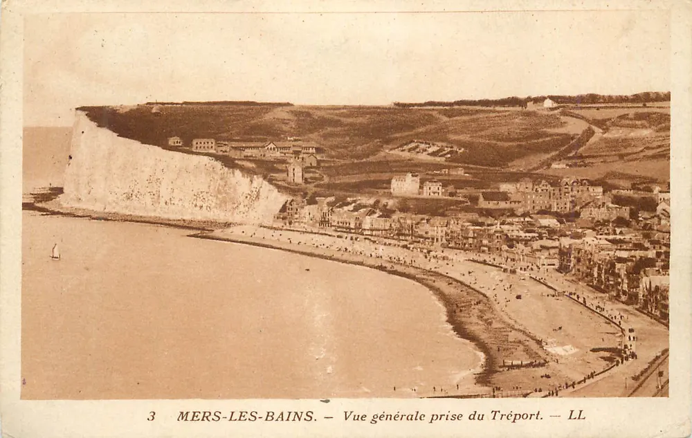 Mers-les-Bains — Vue générale prise du Tréport — LL - Recto