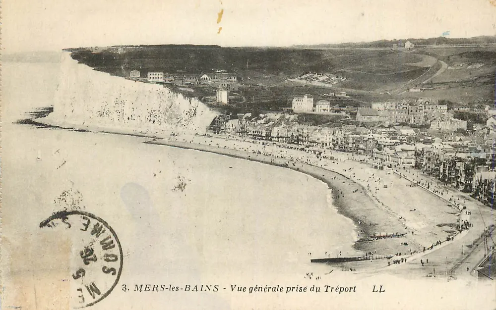 MERS-les-BAINS - Vue générale prise du Tréport — LL - Recto