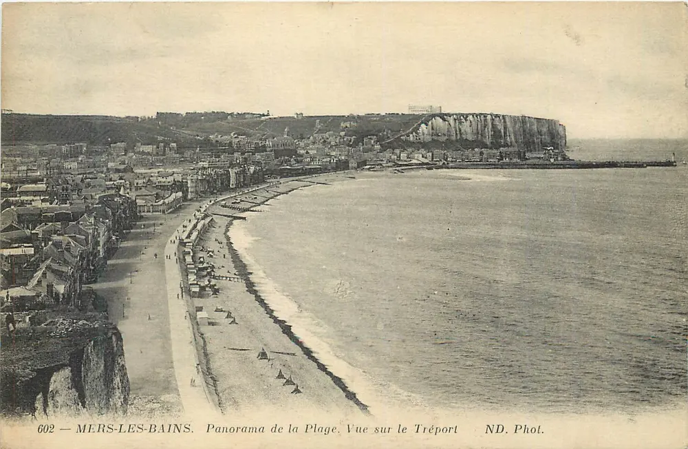 MERS-LES-BAINS — Panorama der Strand. Blick auf den Tréport — ND. Foto Nr. 602 - Vorderseite