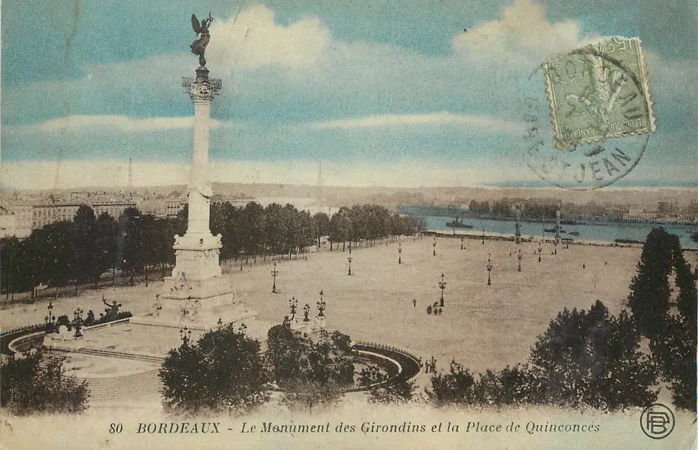 Bordeaux - Der Monument der Girondins und Place de Quinconces - Vorderseite
