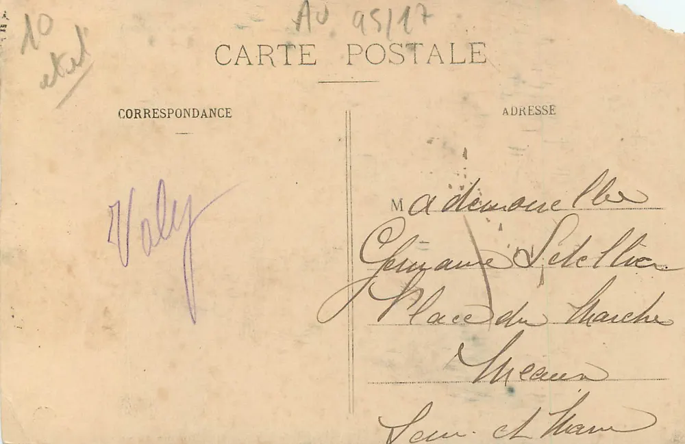 Aérodrome du Camp de Châlons — Biplan Henry Farman en plein vol (moteur Gnôme) — Imprimé par ARNE - Verso