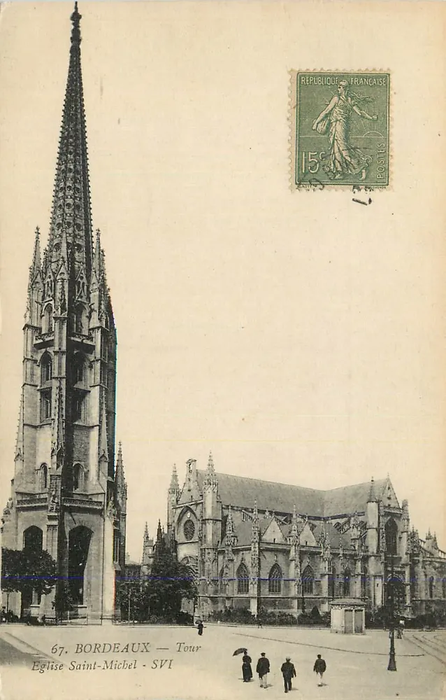 Bordeaux — Torre da Igreja de Saint-Michel — SVI - Frente