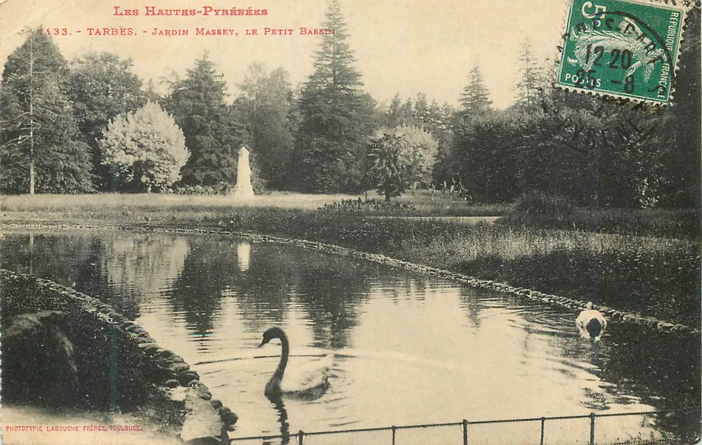 Tarbes - Jardin Massey, Der Kleine Teich — Phototypie Labouche Frères, Toulouse, n° 1433 - Vorderseite