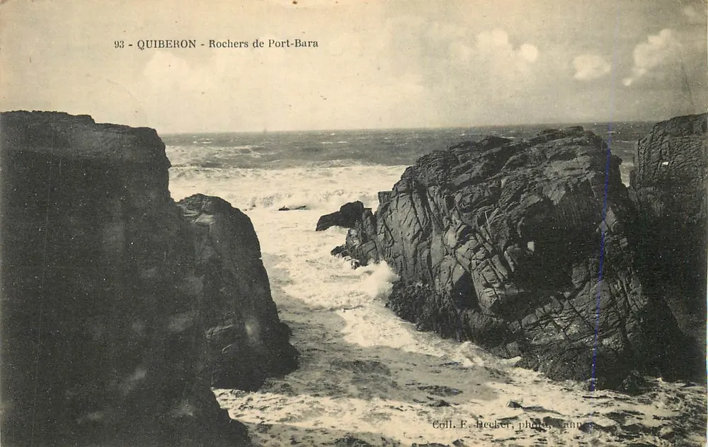 Quiberon - Rochos de Port-Bara — Coleção F. Hecker, foto, ann. - Frente
