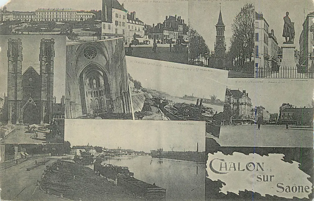 Chalon-sur-Saône — Vista panorâmica — Editor R. P. Bouchot - Frente