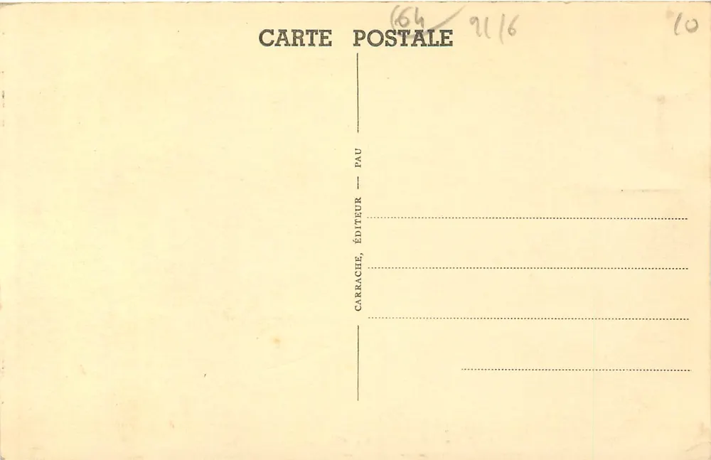Pau — A Cadeia dos Pirineus — C.C. 9 — Editor Carrache, Pau - Verso