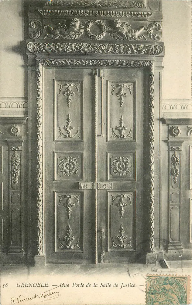 Grenoble — Une Porte de la Salle de Justice — R. Vinicert-Martey n°58 - Recto