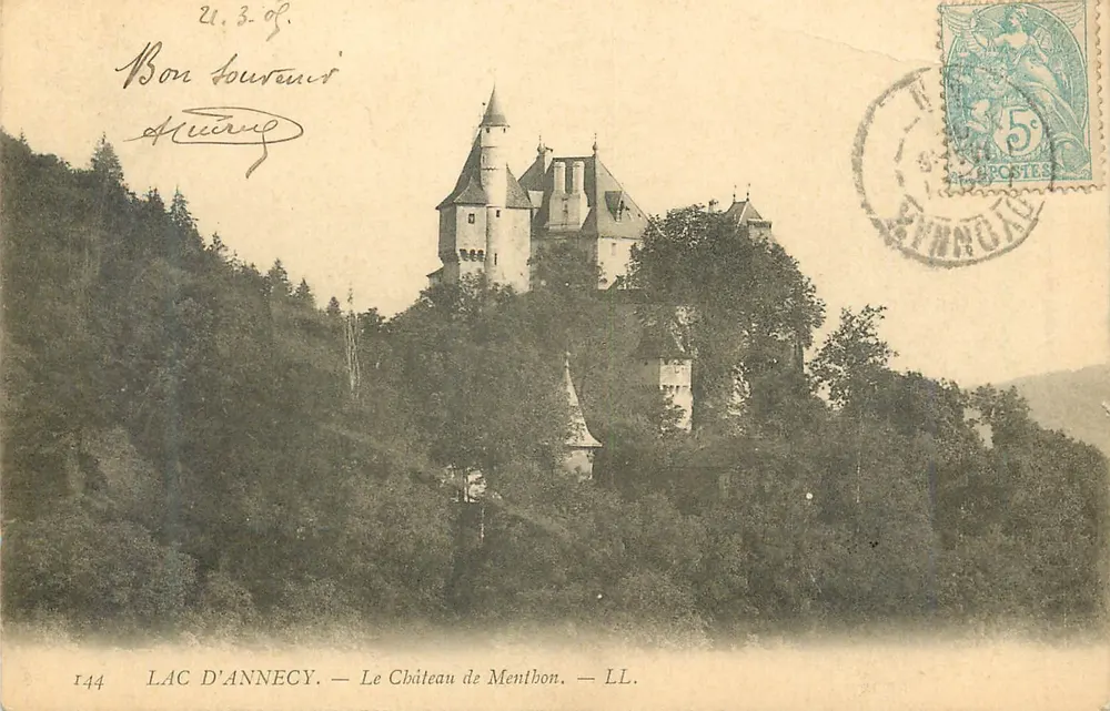 LAC D'ANNECY — O Castelo de Mentbon — LL. — Imprensa Fotográfica Nova, Paris - Frente