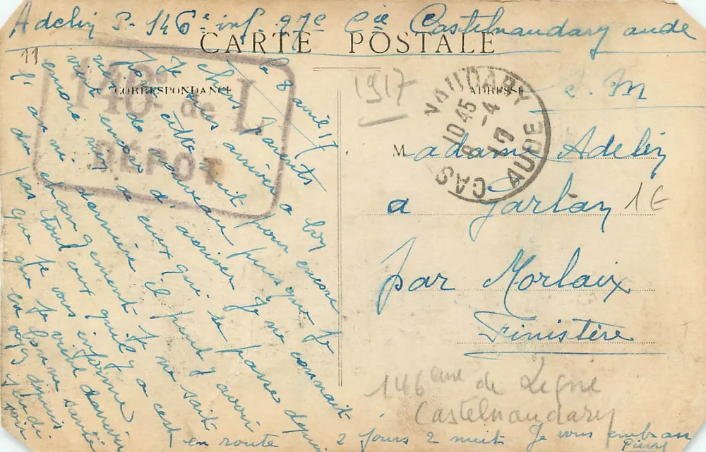 Castelnaudary — Ogólny widok (z południa) — Brégeat & Gérin, Castelnaudary - Rewers