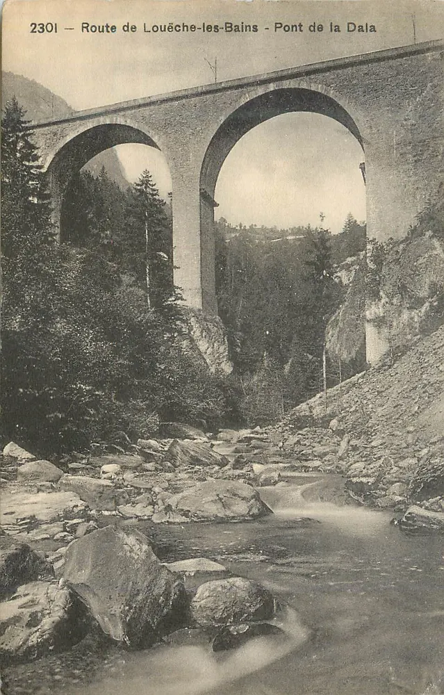 Rodovia de Louëche-les-Bains - Ponte da Dala — Phototypie Co. Nauchatel - Frente