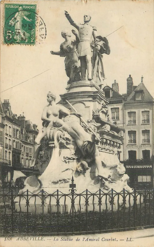 Abbeville — Statue de l'Amiral Courbet — LL. n° 188 - Recto