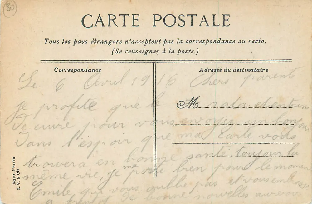 Amiens - La Cathédrale, histoire de St Firmin — L.V. & Cie, n°415 - Verso