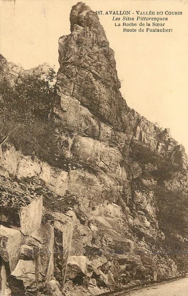 Avallon - Tal des Cousin — Die malerischen Orte, Die Schwesterfelsen — Buchhandlung Pap. P. huni frères, Verleger von Avallon, Nr. 487 - Vorderseite