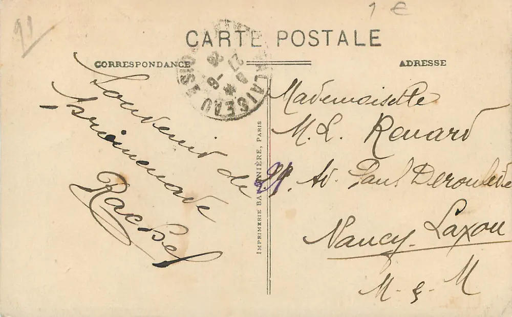 Lozère (S.-et-O.) — La Pièce d'eau et l'Île du Parc — Edit. Leduc, Café de la Gare - Verso