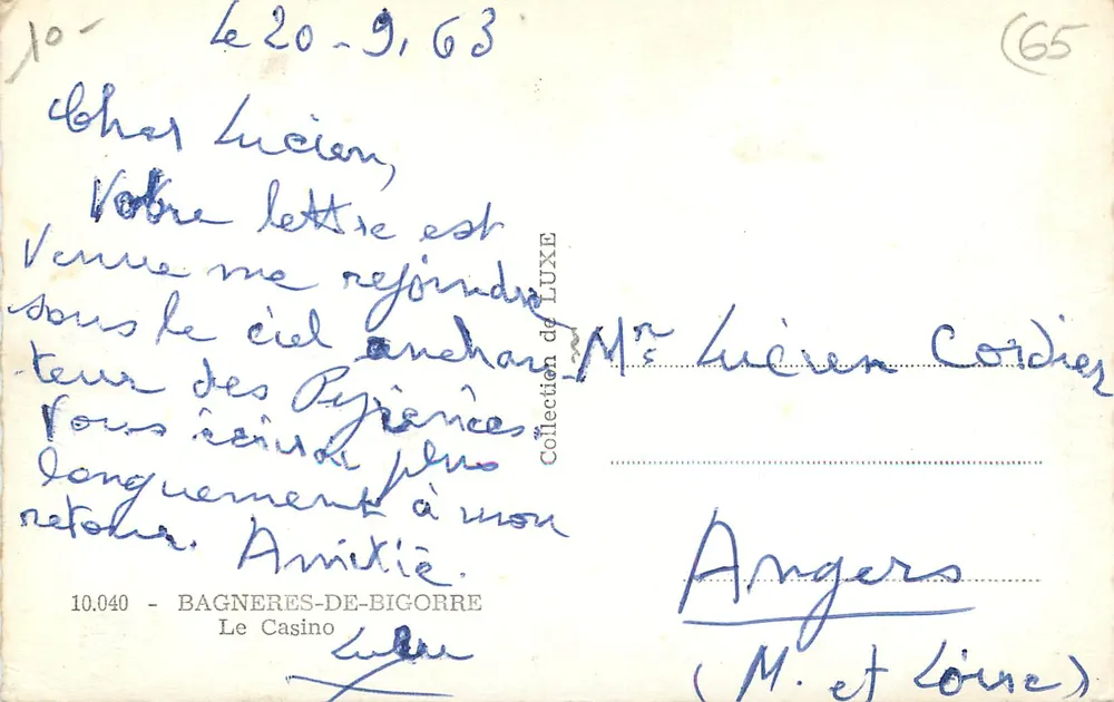 Bagnères-de-Bigorre — Le Casino — Editor LUXE, n° 10.040 - Verso