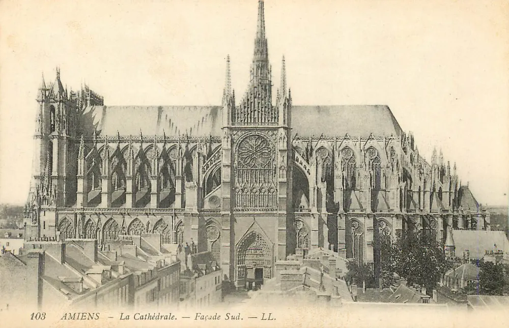 Amiens — A Catedral — Fachada Sul — LL. — N° 103 - Frente