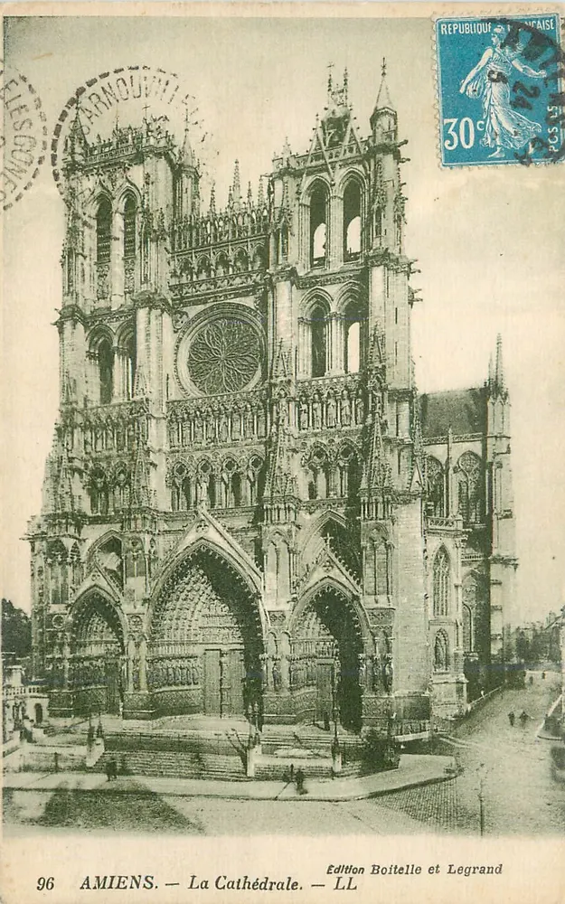 Amiens — Katedra — Wydawnictwo Boitelle et Legrand, nr 96 - Awers